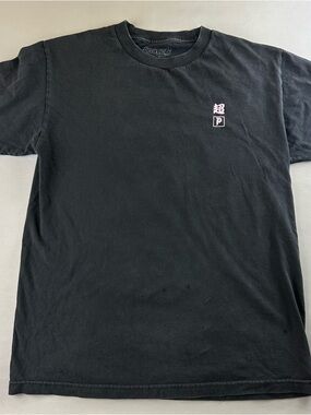 Primitive Black Short-Sleeve Tee with Small Pink Chest Graphic